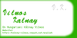 vilmos kalnay business card